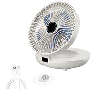 COKEEY Household Dual Purpose Kitchen Fan, USB Rechargeable Wall Hanging Fan, Small Desk Fans, 3 Speed Foldable Desk Wall Mount Fans for Bedroom,Office, Kitchen,Yoga (White-1PCS)
