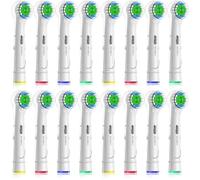 Cokfais Toothbrush Head with Covers Compatible with Braun Oral b Electric Toothbrushes, 16 Precision Replacement Brush Heads for Oral-b Pro Smart Vitality Genius (16 White, 16 Count(Pack of 1))