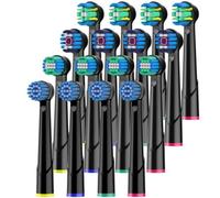 Cokfais Toothbrush Heads Compatible with Braun Oral b Electric Toothbrushes, 16 Pack Brush Heads for Pro Smart ProfessionalCare Vitality Genius Teen, 4 Types (Black)
