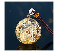 COKILU Orgonite Pendant Necklace, Metatron Cube Resin Pendant, Crystal Sacred Geometry Chakra Necklace, Meditation Jewelry, Unisex-Adult