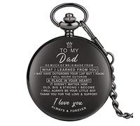 CokinkiDs Mens Dad Pocket Watches to My Dad Quartz Fob Watches with Chain Fob Pendant for Men Daddy Birthday Father's Day Gifts