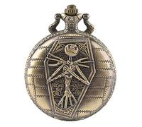 CokinkiDs Pocket Watch Tim Burton The Nightmare Before Christmas Quartz Retro Frog Big Eyes Jack Skellington Necklace Pendant Skull Watch Xmas Gift