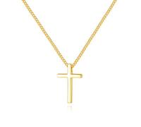 COKINPR Gilded Cross Necklace - Faith Cross Chain Necklace, small and exquisite pendant jewelry, suitable for teenagers, first communion, baptism, birthdays, Easter (gold)