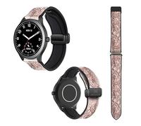 Cokitec 22 mm Silicone and Genuine Leather Watch Strap: Pink Lace