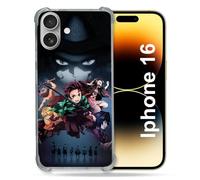 Cokitec Reinforced Case for Apple iPhone 16 Manga Demon Slayer Black