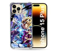Cokitec Reinforced Case for iPhone 15 Plus (6.7) Manga Dragon Ball Sangohan Duo