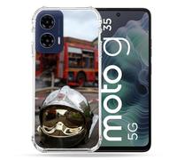 Cokitec Reinforced Case for Motorola G35 5G Fireman Helmet Truck