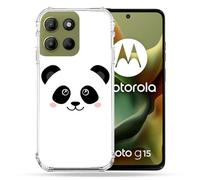 Cokitec Reinforced Shell Case for Motorola G15 Animal Panda White