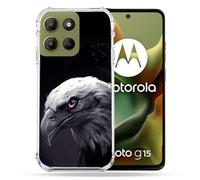 Cokitec Reinforced Shell Case for Motorola G15 Animal Royal Eagle Black