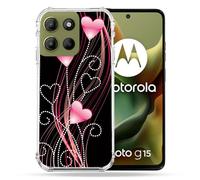 Cokitec Reinforced Shell Case for Motorola G15 Love Heart Pink
