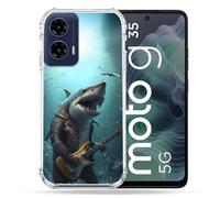 Cokitec Reinforced Shell Case for Motorola G35 5G Rock Music Shark