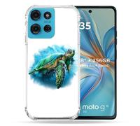 Cokitec Reinforced Shell Case for Motorola G75 5G Animal Turtle White Multi-Coloured