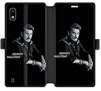 Cokitec RV Leather Wallet Case for Samsung Galaxy A10 Johnny Hallyday Black