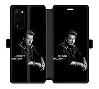 Cokitec RV Leather Wallet Case for Samsung Galaxy S20 Johnny Hallyday Black