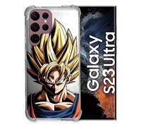 Cokitec Tempered Glass Case for Samsung Galaxy S23 Ultra Manga Dragon Ball Sangoku Portrait