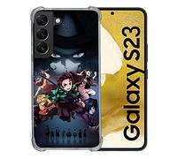 Cokitec Tempered Glass Reinforced Case for Samsung Galaxy S23 Manga Demon Slayer Black