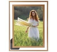 Cokiyaya 6"×8" Gold Glass Picture Frame, Crystal, Glass, Tabletop Photo Frame with Stand, Vertical or Horizontal, Classy For Mother's Day, Anniversary, Birthday or Wedding