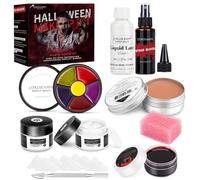 COKOHAPPY Halloween SFX Makeup Kit - 3 Ways Create Special Effect Stage THEATRICAL MAKEUP KIT for professional Body & Face Paint
