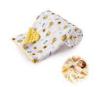 Cokoozoo Baby Blanket Newborn Gifts, Baby Essentials for Newborn, Bee Baby Blanket, Unisex New born Essentials, Soft Plush Blankets with Dotted Backing, Personalised Gifts for Boys Girls 40x30 inch