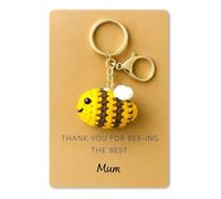 Cokoozoo Bag Charm, Bee Key Chains, Bee Keychain, Cute Keychain, Pendant Bag Charms, Knitting Bee Keychains Bees Keyring Plush Knitting Funny Ornament For Purses Backpacks, Gifts for Mom Women Ladies