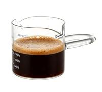 Cokoozoo Espresso Cups, Espresso Glass, 250 ML/9oz Espresso Shot Glass Measuring Cup with U Shape Handle, Heat Resistant Borosilicate Measuring Cups, Cup Measures for Baking Coffee Milk Kitchen Use