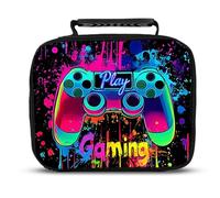 Cokoozoo Gamer Lunch Box for Boys, Large Capacity 3D Gaming Controller Video Game Insulated Lunch Bag Boys, Portable Reusable Waterproof & Leakproof Gamer Cooler Bag for Travel Picnic Back to School