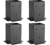 Cokritsm 4PCS 4 x 4 Post Base, Inner Size 3.6"x3.6" Heavy Duty Post Base Brackets kit,Support Deck Base with Screws for Deck Porch Handrail Railing Fence Plate Pergola Suppor