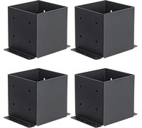 Cokritsm 4PCS 6 x 6 Post Base, Inner Size 5.6"x5.6" Heavy Duty Post Base Brackets kit,Support Deck Base with Screws for Deck Porch Handrail Railing Fence Plate Pergola Suppor