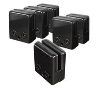Cokritsm 6pcs Glass Clamps for 8-10mm Stainless Steel 304 | Black Glass Clips Glass Bracket Flat Back for Balustrade Staircase Handrail, Glass Clamps Clip Grip Holder for Stair Window