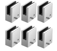 Cokritsm 6PCS Stainless Steel Glass Clamps 8-10mm | Glass Clips Adjustable Glass Clamp Bracket for Balustrade Staircase Handrail, Glass Clamps Clip Holder for Stair Window 6pcs