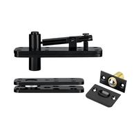 Cokritsm Hidden Hinges Heavy Duty Pivot Stainless Steel, 360° Rotation Invisible Door Hinges Set Up Down Shaft, Heavy Duty Hidden Door Hinge for Wood Secret Door Black