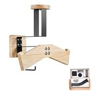 Cokritsm Wall Mount Helmet Holder, Motorcycle Cap Gear Rack, Pine Wood & Iron with Hook, Multi-Purpose Display Hanger for Jackets, Hats