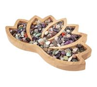 Cokritsm Wooden Crystal Tray - Lotus Shape Crystal Organizer Bowl for Stones and Crystals - Aroma Oil Tray Organizer and Display
