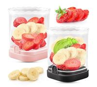 COKSDUPID Fruit Slicer Cup | Strawberry, Grape, Banana, Egg Slicer | Detachable 8-Blade Stainless Steel Blade | ABS Body | Black + Pink