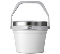 COKTIK 7L Insulated Ice Bucket with Lid，Double Wall Vacuum Stainless Steel Beverage Bucket Keeps Frozen Longer，Holds 6 Longnecks or 3 Bottles of Wine，for hot food, Large Parties(No Accessories, White)