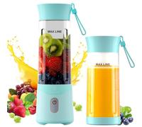 COKUNST Portable Blender for Smoothies and Shakes, 530ML Personal Blender with Base Lid, Type-C Rechargeable Mini Mixer with 6 Blades for Travel Sports Kitchen, Green