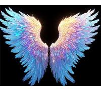 COKYIS Cross Stitch Kits for Adults Stamped Angel Wings 11CT Printed Cross Stitch Kits,Counted Embroidery Kits for Beginner Wall Art Home Decoration 40x50cm
