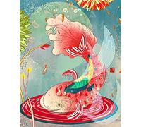 COKYIS Cross Stitch Kits for Adults Stamped,Koi Fish 11CT Printed Cross Stitch Kits,Counted Embroidery Kits for Beginner Wall Art Home Decoration 40x50cm