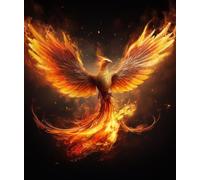 COKYIS DIY Cross Stitch Bead Embroidery Kit Fantasy Phoenix Animal Cross Stitch Kits Stamped Embroidery Kits for Adults & Kids 40x50cm