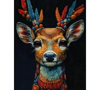 COKYIS Stamped Cross Stitch Kits Animal Deer 11CT Counted Printed Cross Stitch Kit,Preprinted Pattern Embroidery Starter Kit for Beginner Kids and Adults 40x50cm