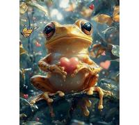COKYIS Stamped Cross Stitch Kits Frog 11CT Counted Printed Cross Stitch Kit,Preprinted Pattern Embroidery Starter Kit for Beginner Kids and Adults 40x50cm
