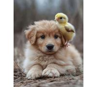 COKYIS Stamped Cross Stitch Kits Golden Retriever and Duck 11CT Counted Printed Cross Stitch Kit,Preprinted Pattern Embroidery Starter Kit for Beginner Kids and Adults 40x50cm
