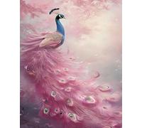 COKYIS Stamped Cross Stitch Kits Peacock and Cherry Blossoms 11CT Counted Printed Cross Stitch Kit,Preprinted Pattern Embroidery Starter Kit for Beginner Kids and Adults 40x50cm