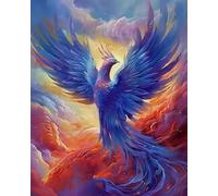 COKYIS5D Diamond Painting by Numbers Kit Phoenix DIYFull Drill Crystal Rhinestone Embroidery Diamond Embroidery Diamond Dots Arts Home Decor (16x20inch)