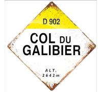 Col du Galibier Diamond metal sign Small with corner holes. Worn rust look print. tour cycling skiing climb marker altitude road