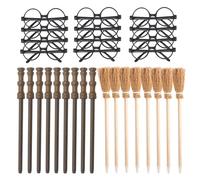Col-Pary 36pcs Wizard Party Supplies Kit -Wizard Glasses with Round Frame No Lenses,Witch Broom Pencil,Magic Wand Pencil for Birthday, Halloween, Cosplay Party Decor
