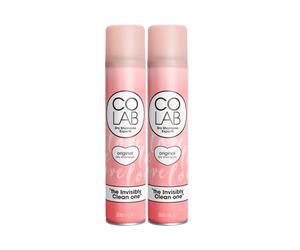 COLAB Dry Shampoo, Original, 200ml, Pack of 2 - No White Residue, No Fuss, All Hair Types, Fresh Scent