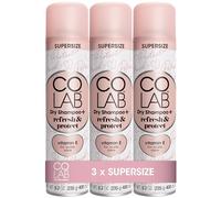 COLAB+ SUPERSIZE Dry Shampoo, Refresh & Protect, 400ml, 3 Pack - UV & Pollution Protection, Refreshes Hair, Neutralises Odours, Absorbs Oil, Conditions & Cares For Scalp, Fresh Scent