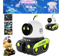 Colaborateam Cartoon Projector Lamp, 21 Slides+360° Rotation Silent Kids Night Light, Cartoon Robot Car Projection Lamp, Universe Starry Sky Rotate LED Animal Holiday Room Decor