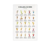 Colada Guide, Colada Cocktails, Cocktails Recipe Print, Rum Lover, Kitchen Bar Art Decor 20x30inch(50x75cm) Unframe